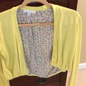 Pale yellow long sleeve cropped sweater